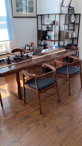 Customer photo review of Chinese Gongfu Tea Table With Leather Chairs