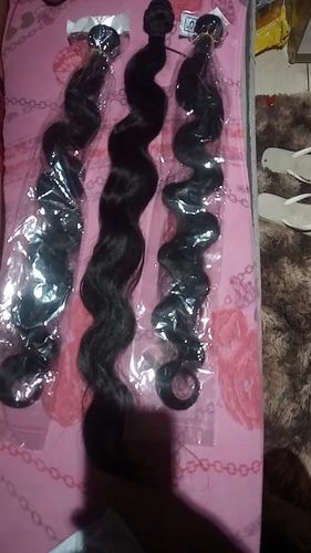 Customer photo review of 3 Pieces Body Wave Brazilian Virgin Human Hair Bundles Unprocessed Natural Color