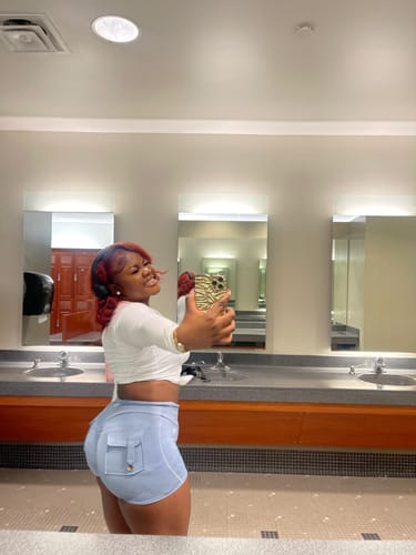 Customer photo review of Powder Blue Pocket Shorts