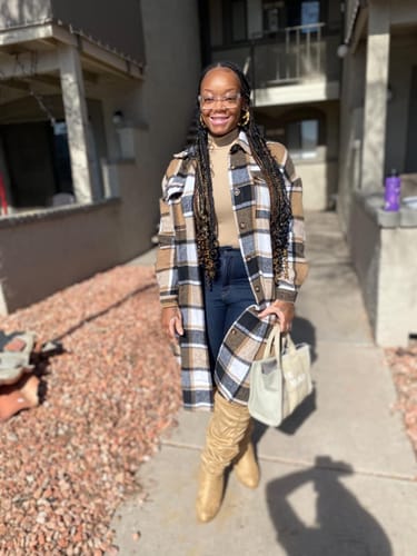 Customer photo review of Plaid Chic Coat