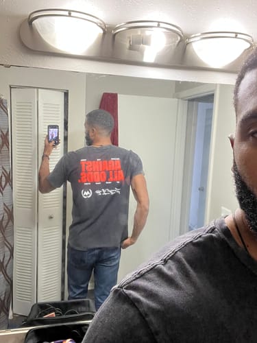 Customer photo review of Against All Odds : Wordmark - Vintage Tee