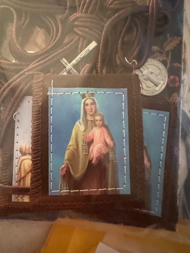 Customer photo review of Brown Scapular-package of 3