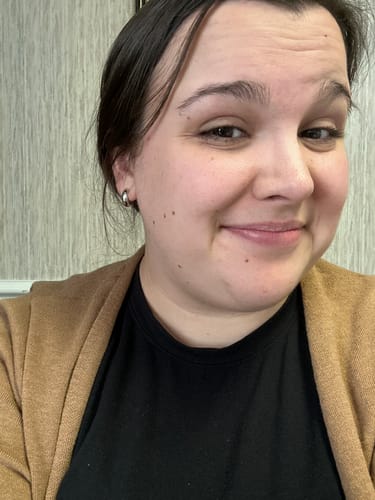 Customer photo review of Simple Huggie Clip On Earrings in Silver