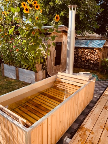 Customer photo review of Wood Burning Hot Tub
