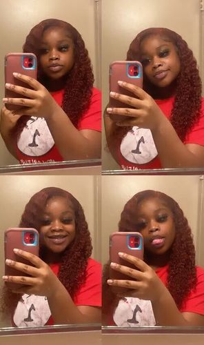 Customer photo review of Ginger Brown Curly 13x4 Transparent Lace Front Wig
