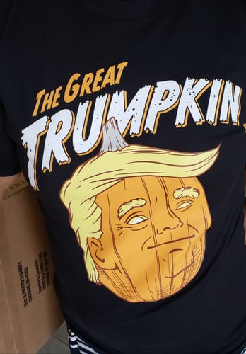 Customer photo review of The Great Trumpkin T-Shirt