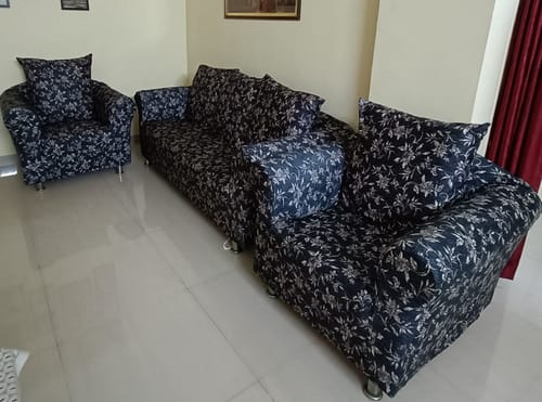 Customer photo review of Black And Beige Abstract Elastic Sofa Slipcovers