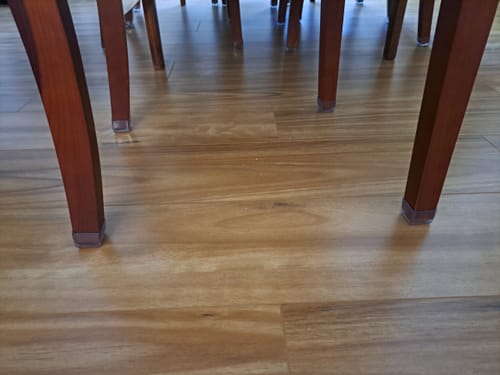 Customer photo review of Square Chair Leg Protector Glides - 24x Pack