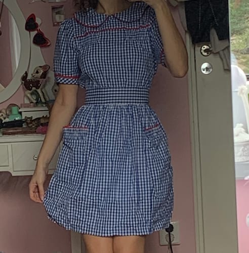 Customer photo review of Gingham Babydoll Coquette Dress