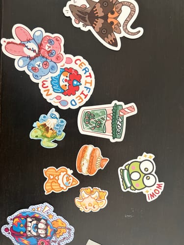 Customer photo review of Boba Cup Stickers!