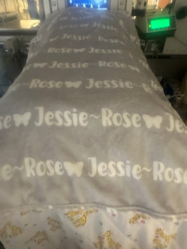 Customer photo review of Free Shipping✈️ Personalized Name Blanket for Family Kids Friends
