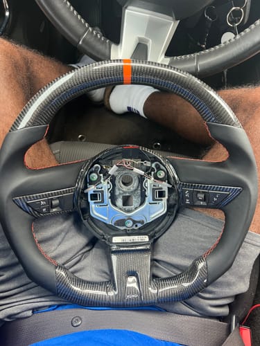 Customer photo review of 2010-2015 5th generation chevy camaro carbon fiber led steering wheel