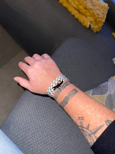 Customer photo review of "Shark" tracking bracelet