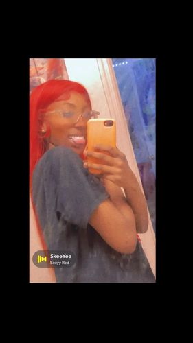 Customer photo review of Natural Wave Red 200% Density 12A+ Virgin Human Hair Transparent Lace Front Wig