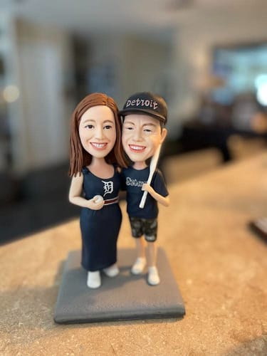 Customer photo review of Fully Customizable 2 person Custom Bobblehead