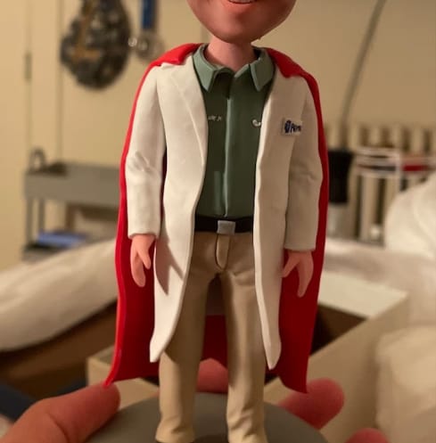 Customer photo review of Fully Customizable 1 person Custom Bobblehead