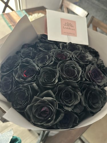 Customer photo review of Black Rose Bouquet