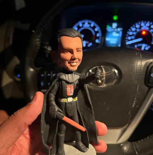 Customer photo review of Fully Customizable 1 person Custom Bobblehead