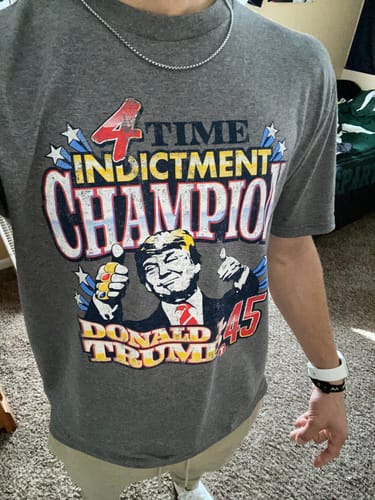 Customer photo review of 4 Time Indictment Champion T-Shirt