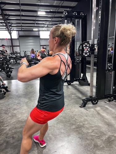 Customer photo review of Red Athletic Shorts