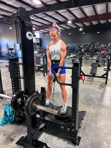 Customer photo review of Blue Athletic Shorts