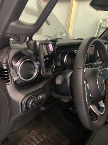 Customer photo review of X-GRIP XL Ram Mount Universal Phone holder with double socket 1" arm
