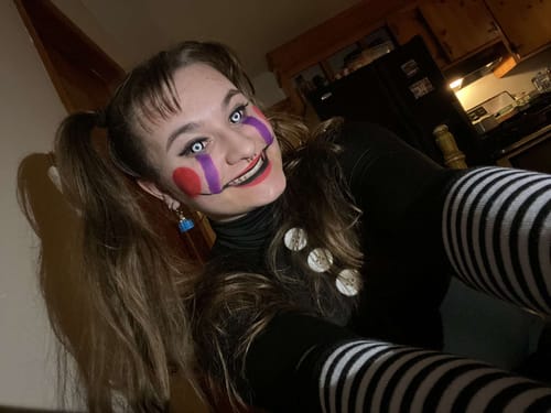 Customer photo review of Black And White Mini Sclera Contacts