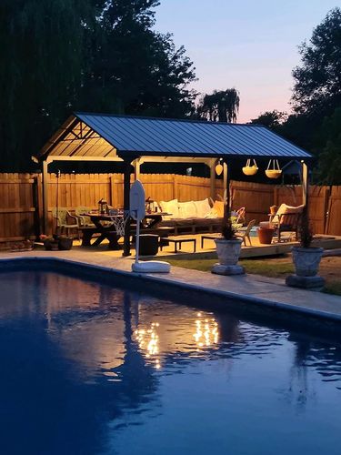 Customer photo review of SUNJOY 12x20 Metal Carport Heavy-Duty Steel Gable Roof Gazebo with 2 Ceiling Hooks