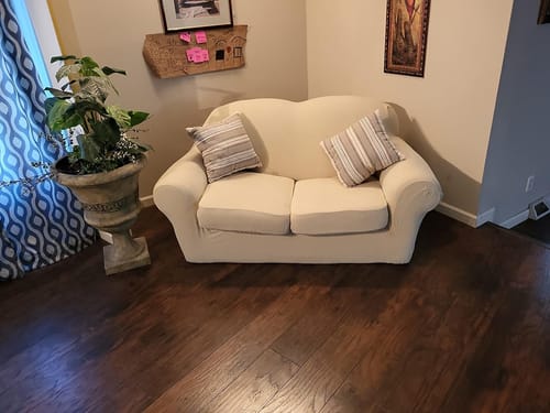 Customer photo review of Loveseat Covers With Separate Seat Cushion