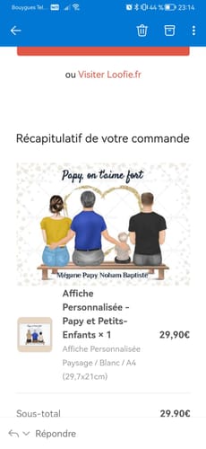 Customer photo review of Affiche Personnalisée - Papy et Petits-Enfants