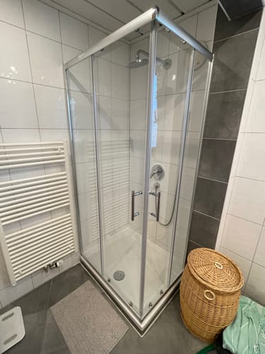 Customer photo review of SONNI Duschkabine Eckeinstieg Schiebetür mit/ohne Duschtasse Ablaufgarnitur 70-120cm Höhe 195cm