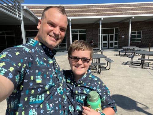 Customer photo review of Disney’s Haunted Mansion “Grim Grinning Graveyard” – KUNUFLEX Short Sleeve Shirt