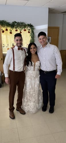 Cristina R. review of Satin Terracotta Bow Tie & Terracotta Suspenders Set image 1 out of 1