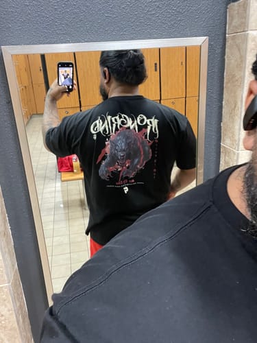 Customer photo review of HalloStream 'Werewolf' Premium Heavyweight T-Shirt