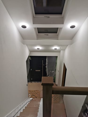 Customer photo review of 12W Black Round Backlit LED Interior / Exterior Outdoor Wall Light, IP65, 1.5M Pre-wired cable