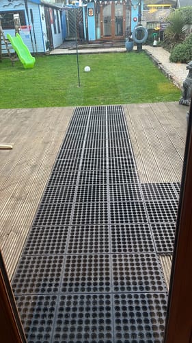 Customer photo review of Rubber Matting For Decking With Drainage Holes