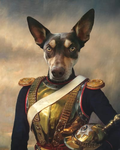 Customer photo review of The Captain - Custom Vintage Pet Portrait