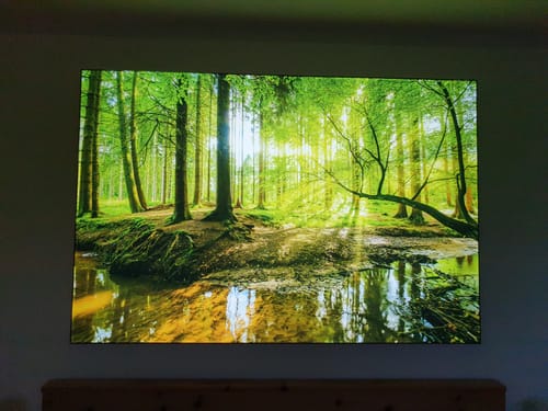 Customer photo review of Canvalight® Leuchtbild | Wald mit Sonnenstrahlen | Querformat