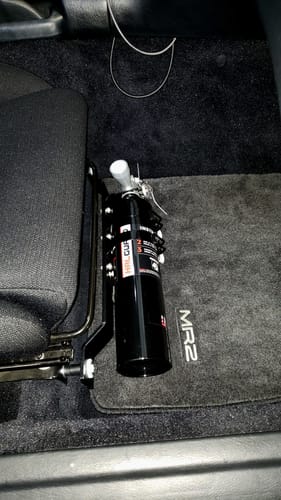 Customer photo review of MR2Heaven Passenger Seat Fire Extinguisher Mount