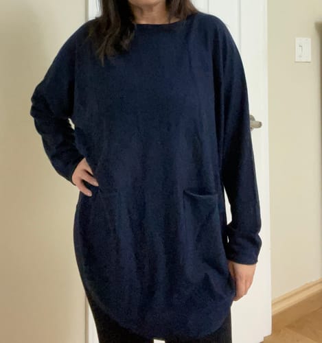 Customer photo review of Meo Oversized Button Sweater (Navy)