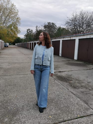 Customer photo review of Frayed Hem Tweed Jacket