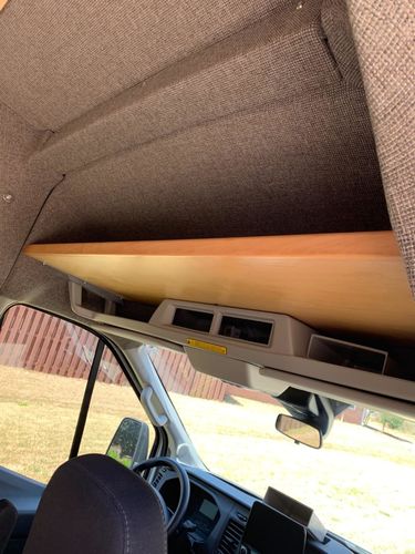 Customer photo review of Ford Transit Headliner Shelf DIY Kit