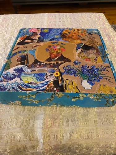 Customer photo review of Irises Painting by Vincent van Gogh Omuz Çantası
