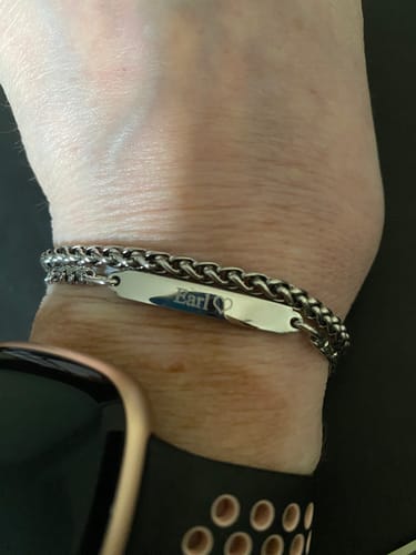 Customer photo review of 4mm Figaro Link ID Bracelet
