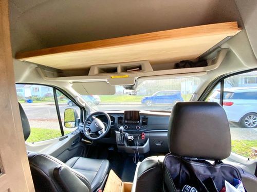 Customer photo review of Ford Transit Headliner Shelf DIY Kit