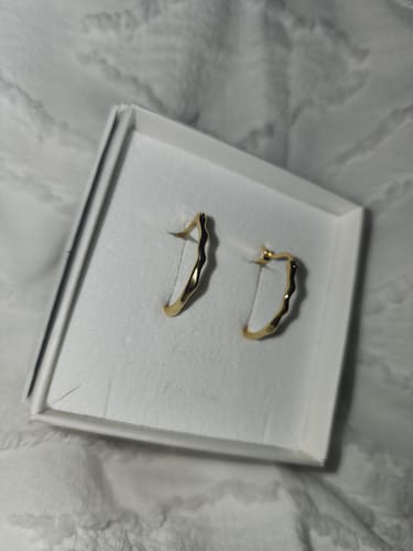 Customer photo review of Gold Irregular Hoop Earrings