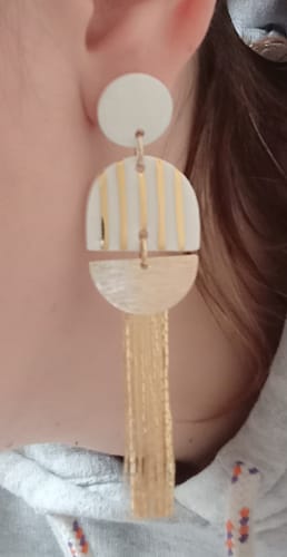 Cindy C. review of Boucles d'oreilles Olympe, blanc et or image 1 out of 1