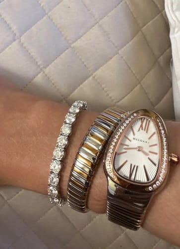 Customer photo review of Eclat White Gold Plated Moissanite Tennis Bracelet