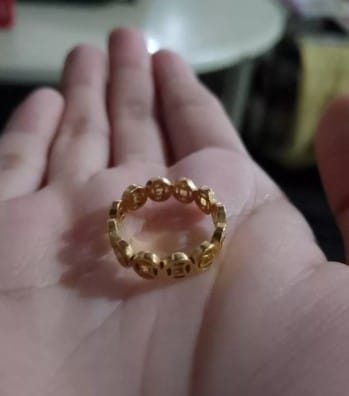Customer photo review of LUCKY CHARM MONEY CATCHER STAINLESS CHARM RING