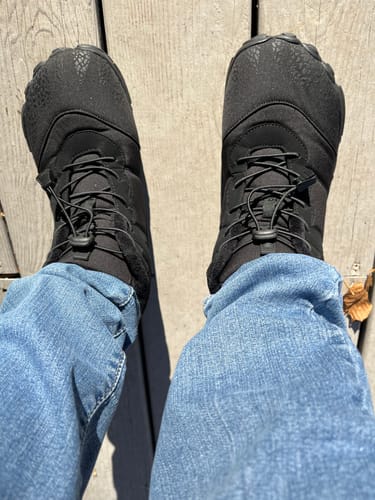 Customer photo review of Vindra Flex - Non-slip & Universal Winter Barefoot Shoe (Water-resistant)